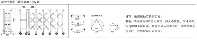 不銹鋼伸縮門王者六號